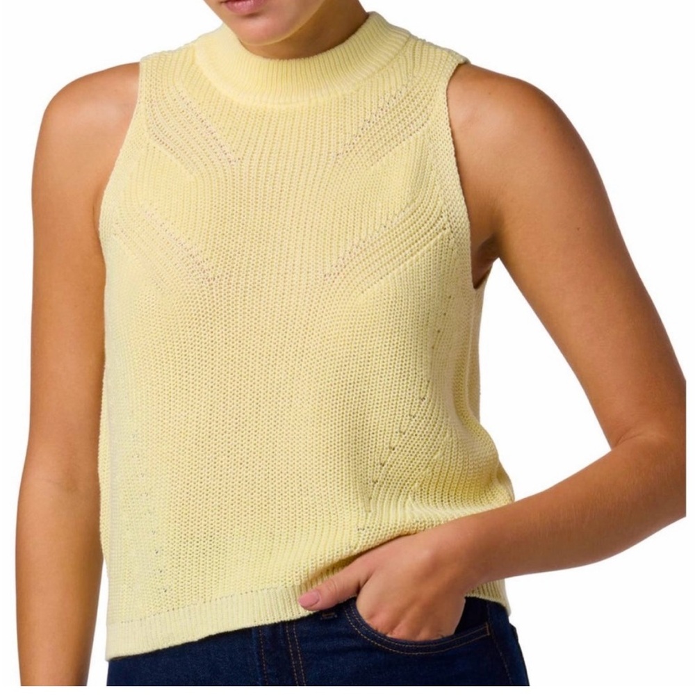 Joe’s Jeans Sleeveless Knit Sweater In Yellow Size M NWOT $178 Quiet Luxury
